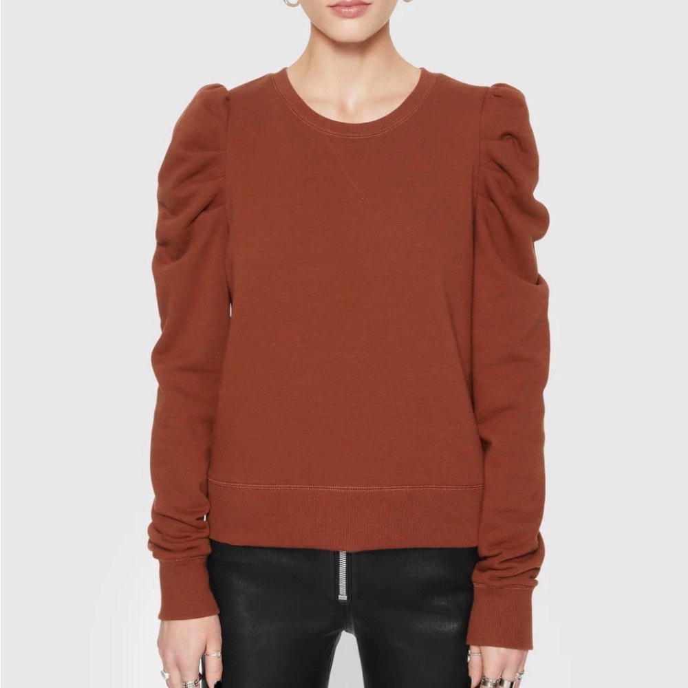 Rebecca Minkoff Rust Puff Sleeve Janine Sweatshirt